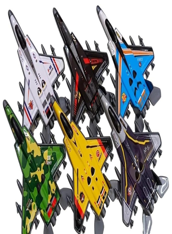 Qwick Click Mini Fighter Jets Set for Kids | Push and Go Unbrekable Friction Powered Airplane Model Set Toys | Ideal Gift Or Return Gifts for Kids (6) - Image 1